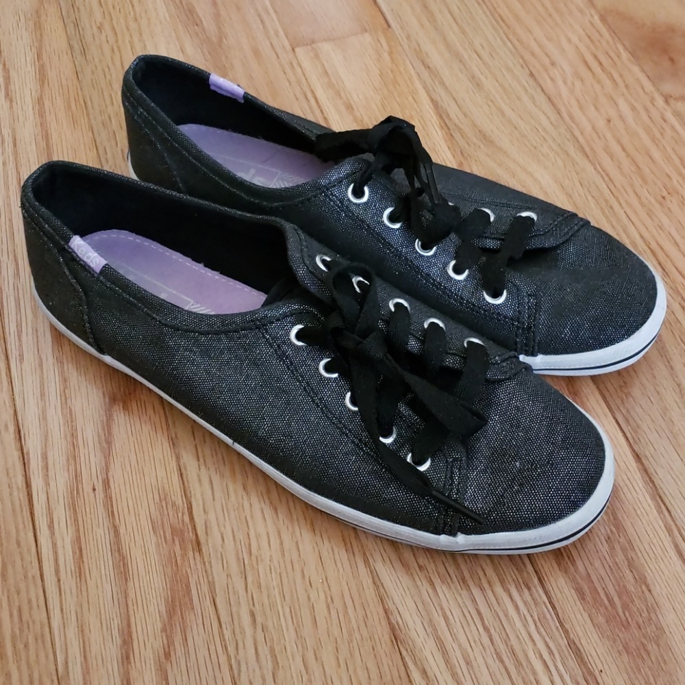 Silver and Black Keds Sneakers